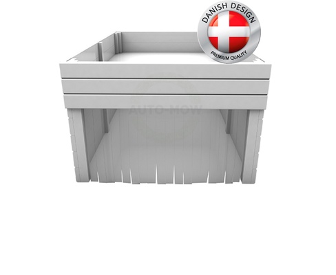 Caseta Robot cortac�sped jardinera blanca